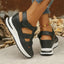 Women's Velcro Strap Platform Closed Toe Sandals