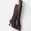 Women’s Knee High Pointed Toe Mid Heel Suede Boots