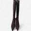 Women’s Knee High Pointed Toe Mid Heel Suede Boots