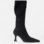 Women’s Knee High Pointed Toe Mid Heel Suede Boots