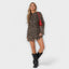 Women's Leopard Print Round Neck Bell Sleeve Bodycon Mini Dress