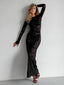 Women’s Long-Sleeve Floral Lace Maxi Dress