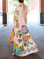 Women's High Neck Bell Sleeve Floral Oversized Boho Maxi Dress