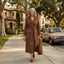 Women’s Long Brown Belted Trench Coat