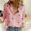 Women's Bird Print Long Sleeve Button Down Shirt