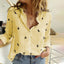 Women's Bird Print Long Sleeve Button Down Shirt