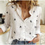 Women's Bird Print Long Sleeve Button Down Shirt