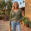 Women’s Long Sleeve Waffle Knit Sweater