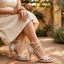 Women's Pearl Rhinestone Open Toe Stiletto Bridal Heels