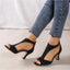 Women's Peep Toe Cutout Block Heels