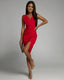 Women’s Polished Sleeveless V-Neck Side Slit Dress