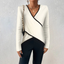 Women’s Polished White V-Neck Knit Sweater
