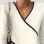 Women’s Polished White V-Neck Knit Sweater