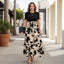 Women’s Puff Sleeve Colorblock Maxi Dress