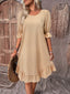 Women’s Puff Sleeve Ruffle Hem Dress