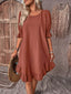 Women’s Puff Sleeve Ruffle Hem Dress