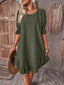 Women’s Puff Sleeve Ruffle Hem Dress