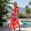 Women’s Red Vibrant Pleated Summer Maxi Dress