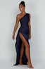 Women’s Refined Asymmetric One-Shoulder Maxi Dress