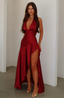 Women's Refined High Slit Halter Maxi Dress