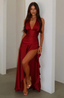 Women's Refined High Slit Halter Maxi Dress