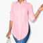 Women’s Longline Relaxed Fit Button Down Collared Blouse