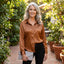 Women’s Relaxed Button Down Collared Long Sleeve Blouse
