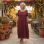 Women's Round Neck Short Sleeve Oversized Pocket Maxi Dress