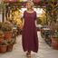 Women's Round Neck Short Sleeve Oversized Pocket Maxi Dress