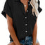 Women’s Short Sleeve Collared Button Down Blouse