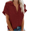 Women’s Short Sleeve Collared Button Down Blouse