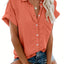 Women’s Short Sleeve Collared Button Down Blouse