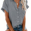 Women’s Short Sleeve Collared Button Down Blouse