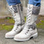 Women’s Side Zip Lace Up Mid High Boots