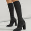 Women’s Sleek Knit Block Heel Sock Boots