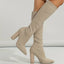Women’s Sleek Knit Block Heel Sock Boots
