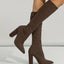 Women’s Sleek Knit Block Heel Sock Boots