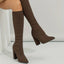 Women’s Sleek Knit Block Heel Sock Boots