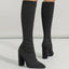 Women’s Sleek Knit Block Heel Sock Boots