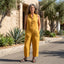 Women’s Sleeveless Button Up Stand Collar Jumpsuit