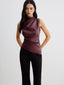 Women’s Sleeveless High Neck Draped Top