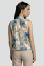 Women’s Sleeveless Mock Neck Floral Blouse