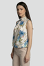 Women’s Sleeveless Mock Neck Floral Blouse