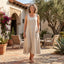 Women's Sleeveless Scoop Neck Loose Maxi Dress