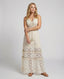 Women's V-Neck Boho Tiered Sleeveless Maxi Dress