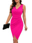 Women’s Sleeveless Wrap Front Bodycon Dress