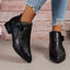 Women’s Square-Embossed Pointed Toe Ankle Boots
