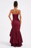 Women’s Strapless with Asymmetric Ruffle Maxi Dress