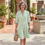 Women’s Striped Button Front Collared Mini Dress