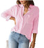 Women’s Striped Long Sleeve Buttoned Shirt